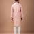 Onion pink embroidered cotton silk kurta bundi set