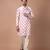 Cream white printed japan satin kurta set