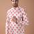 Cream white printed japan satin kurta set