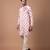 Cream white printed japan satin kurta set