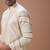 Beige pleated cotton silk kurta set