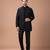 Black cotton silk indo western kurta bundi set