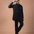 Black cotton silk indo western kurta bundi set