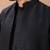 Black cotton silk indo western kurta bundi set