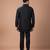 Black cotton silk indo western kurta bundi set