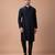 Black embroidered cotton silk kurta bundi set