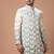 Beige embroidered cotton silk sherwani set