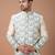 Beige embroidered cotton silk sherwani set