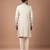 Beige embroidered cotton silk sherwani set