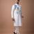 Off white foam painted embroidered cotton silk kurta set
