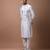 Off white foam painted embroidered cotton silk kurta set