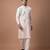 Powder pink foam painted embroidered cotton silk kurta set