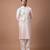 Powder pink foam painted embroidered cotton silk kurta set
