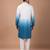 White blue shaded boota embroidered cotton silk kurta set