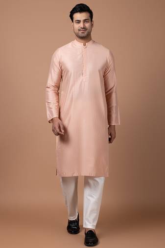 Onion pink cotton silk kurta set