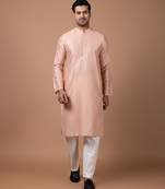 Onion pink cotton silk kurta set