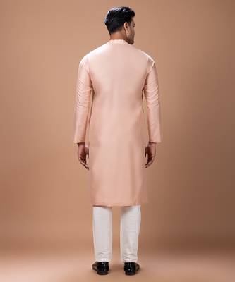Onion pink cotton silk kurta set 2