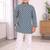Blue cotton thread embroidery work kid's kurta pyjama