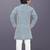 Blue cotton thread embroidery work kid's kurta pyjama