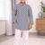 Grey cotton thread embroidery work kid's kurta pyjama