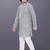 Grey cotton thread embroidery work kid's kurta pyjama