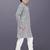 Grey cotton thread embroidery work kid's kurta pyjama