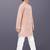 Peach cotton thread embroidery work kid's kurta pyjama