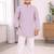 Pink cotton thread embroidery work kid's kurta pyjama