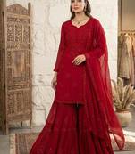 Designer georgette sharara suit with sequence embroidery dupatta