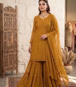 Designer georgette sharara suit with sequin embroidery dupatta