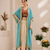 Designer draped skirt set with sequins shrug & tube blouse
