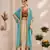 Designer draped skirt set with sequins shrug & tube blouse
