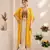 Designer draped skirt set with sequins shrug & tube blouse
