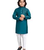 Rama viscose sequins embroidery work kid's kurta pyjama