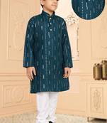 Rama soft cotton sequins work work kid's kurta pyjama