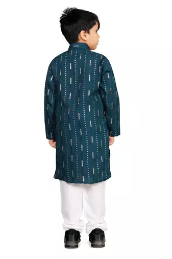 Rama soft cotton sequins work work kid's kurta pyjama
