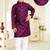 Wine soft cotton sequins work work kid's kurta pyjama