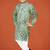 Green viscose rayon embroidered work kid's kurta pyjama