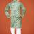 Green viscose rayon embroidered work kid's kurta pyjama