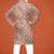 Rust viscose rayon embroidered work kid's kurta pyjama