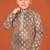 Rust viscose rayon embroidered work kid's kurta pyjama