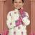 Pink rayon chikankari work work kid's kurta pyjama