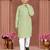 Olive green cotton chikankari work work kid's kurta pyjama