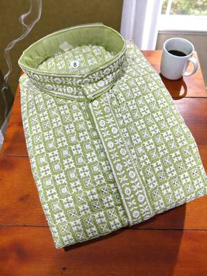 Olive green cotton chikankari work work kid's kurta pyjama 3