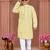 Yellow cotton chikankari work work kid's kurta pyjama