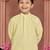 Yellow cotton chikankari work work kid's kurta pyjama