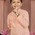 Peach cotton chikankari work work kid's kurta pyjama