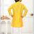 Yellow jacquard woven work kid's kurta pyjama