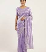 New Space Silk Saree with Elegant Zarkan Diamond Work Saree With Blouse Set For Women's