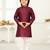 Wine jacquard woven work kid's kurta pyjama